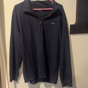 Vineyard Vines Men's Dark Blue Zip-Up Sweater
